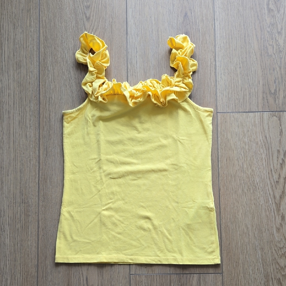 Only Yellow Ruffled Tank Top